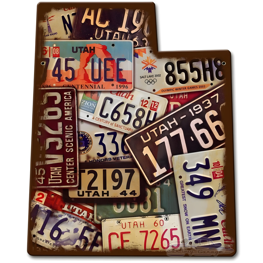 Utah License Plates Metal Sign - 11" x 13"
