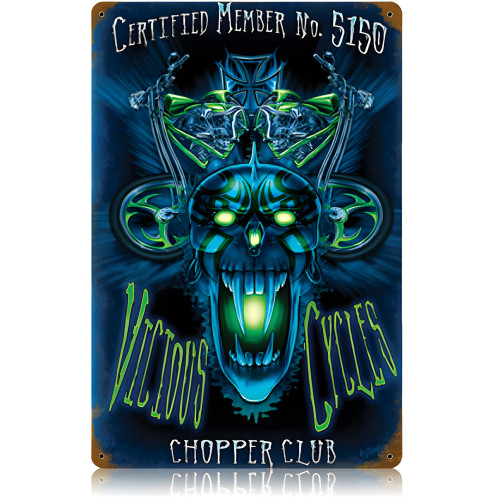Vicious Cycles Metal Sign - 12" x 18"