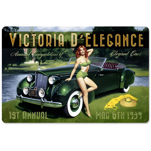 Victoria D Elegance Metal Sign - 18" x 12"