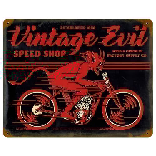 Evil Metal Sign - 15" x 12"