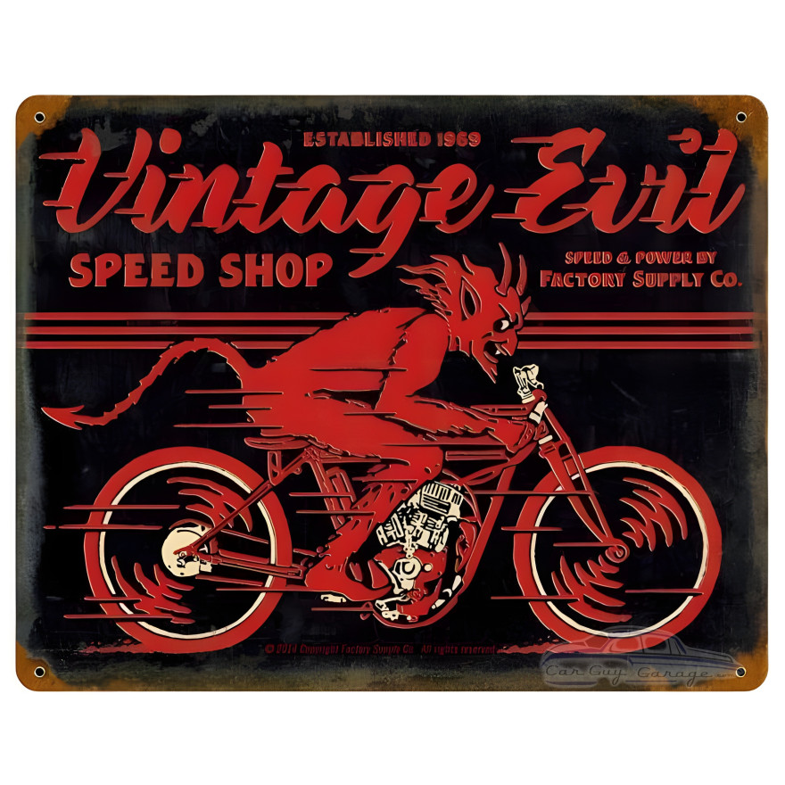 Evil Metal Sign - 15" x 12"