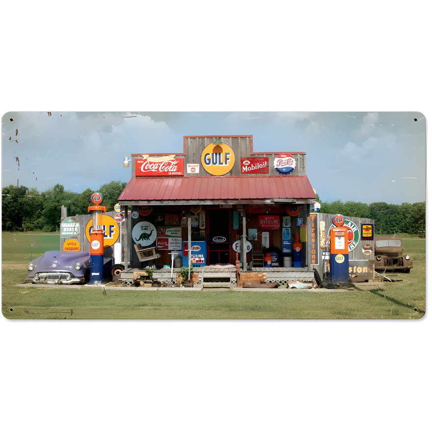 Gas station sign - 24" x 12"