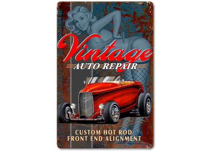 Vintage auto repair Metal sign - 12" x 18"