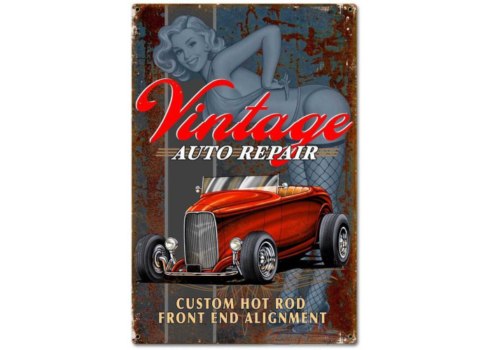 Vintage Auto Repair Metal Sign - 16" x 24"