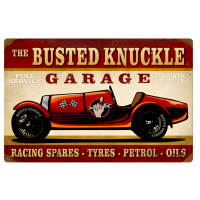 Race Car Metal Sign - 18" x 12"