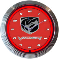 Viper Red Neon Wall Clock - 15" Round