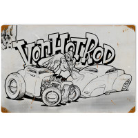 Von Hot Rod Kustom Metal Sign - 18" x 12"