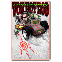 Von Hot Rod Toon Metal Sign - 12" x 18"