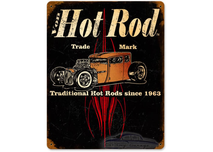 Von Hot Rod Trademark Metal Sign - 12" x 15"