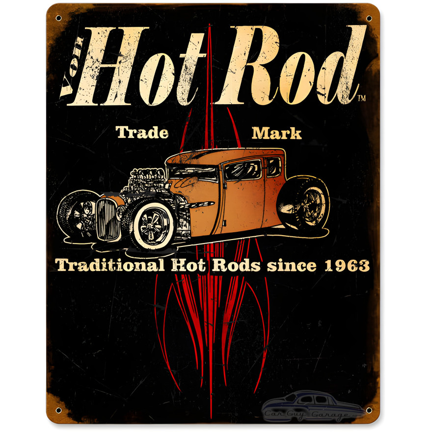 Von Hot Rod Trademark Metal Sign - 12" x 15"