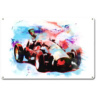 Water Colors Racer Metal Sign - 18" x 12"