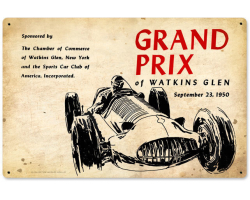 Watkins Glen Grand Prix Metal Sign - 18" x 12"