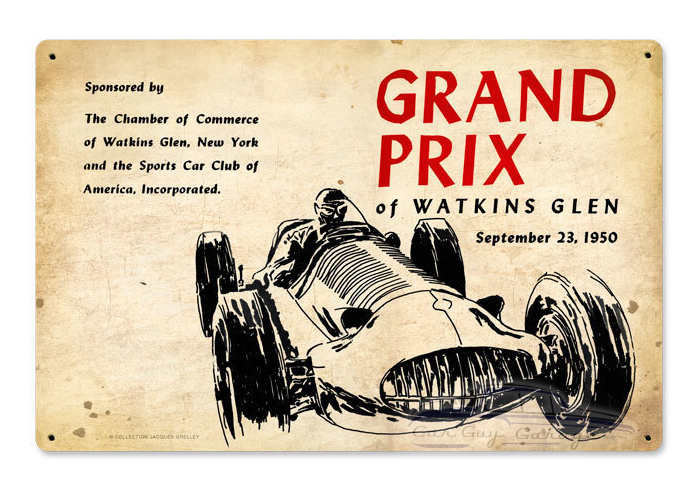 Watkins Glen Grand Prix Metal Sign - 18" x 12"