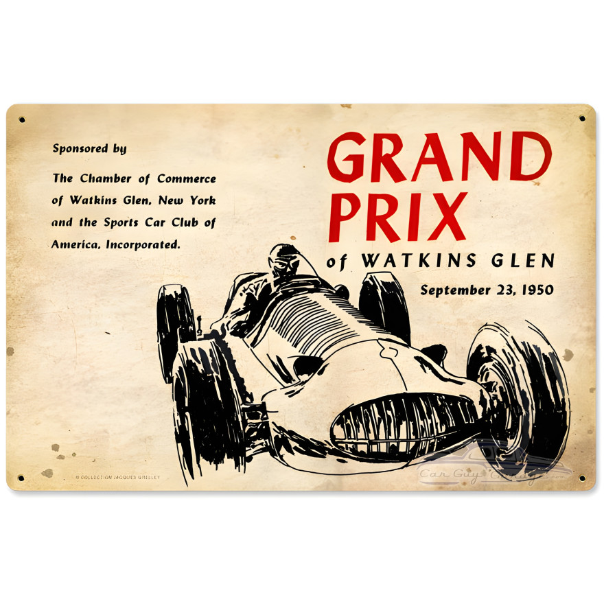 Watkins Glen Grand Prix Metal Sign - 18" x 12"