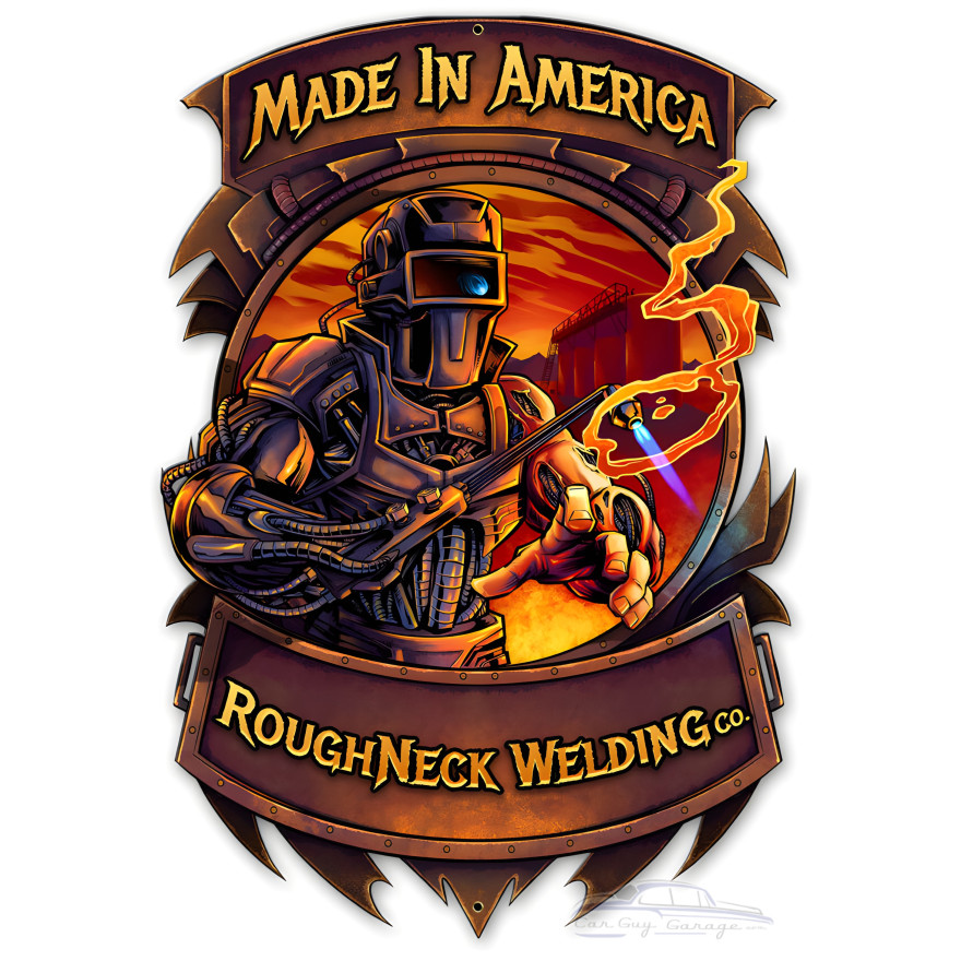 Welding Cyborg Metal Sign - 20" x 14"