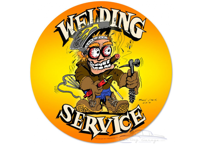 Welding Service Metal Sign - 14" Round