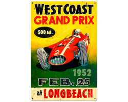 West Coast Grand Prix Metal Sign