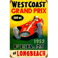 West Coast Grand Prix Metal Sign - 16" x 24"