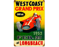 West Coast Grand Prix Metal Sign