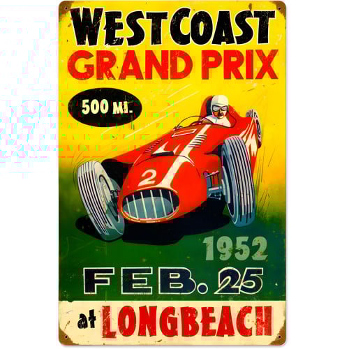 West Coast Grand Prix Metal Sign - 16" x 24"