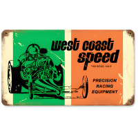 West Coast Speed Metal Sign - 14" x 8"
