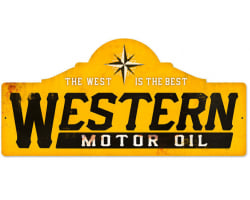 Western Motor Oil Metal Sign