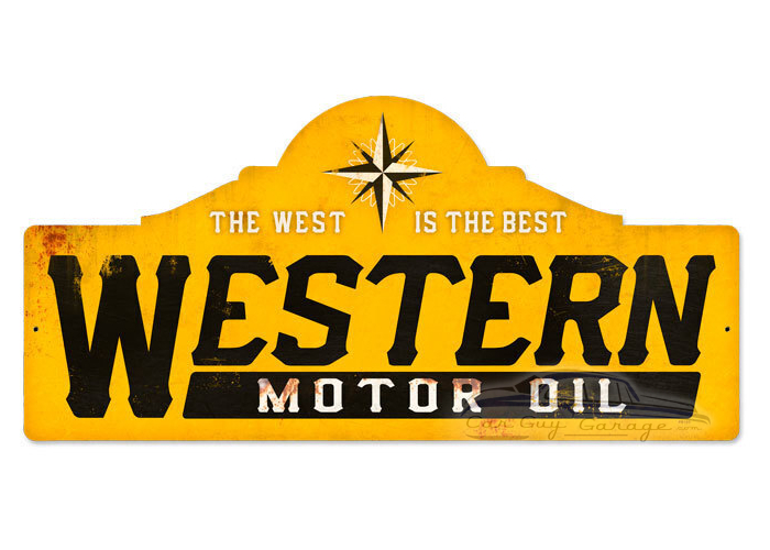 Western Motor Oil Metal Sign