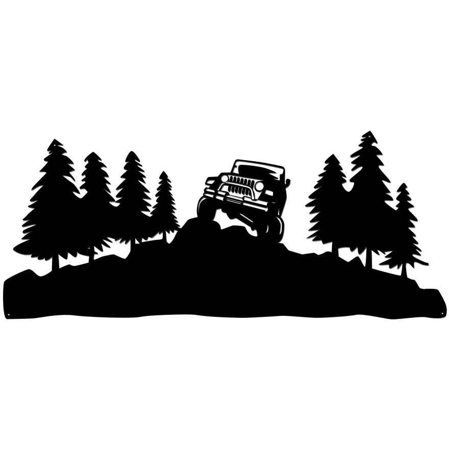 4-Wheel Cut Out Metal Sign - 24" x 12"