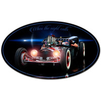 When the Night Calls Metal Sign - 24" x 14"