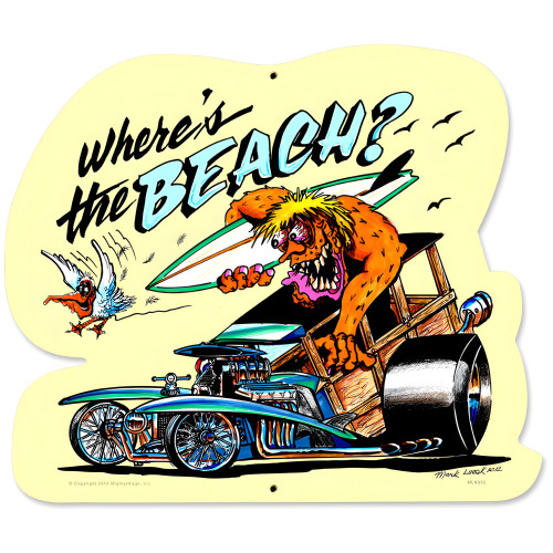 Where's the Beach Metal Sign - 18" x 16"
