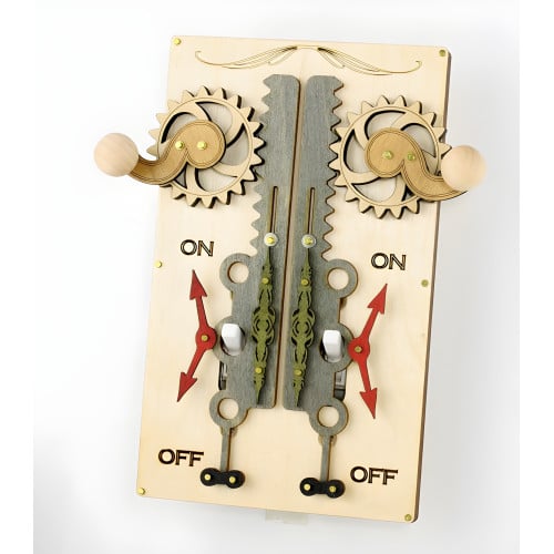 Natural Double Toggle Rack and Pinion Light Switch Plate