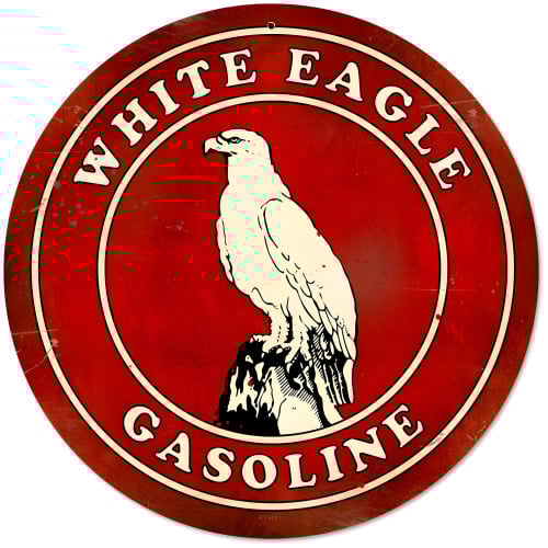 White Eagle Gasoline Metal Sign - 14" Round
