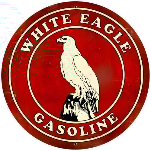 White Eagle Gasoline Metal Sign - 28" Round