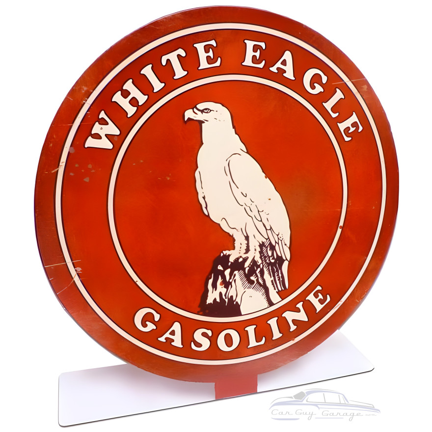 White Eagle Gas Topper Metal Sign - 8" x 8"