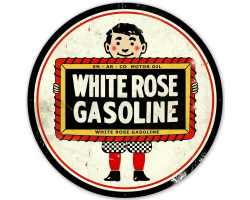 White Rose Gasoline Metal Sign - 42" x 42"