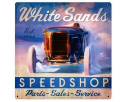 White Sands Speed Shop Metal Sign - 18" x 18"