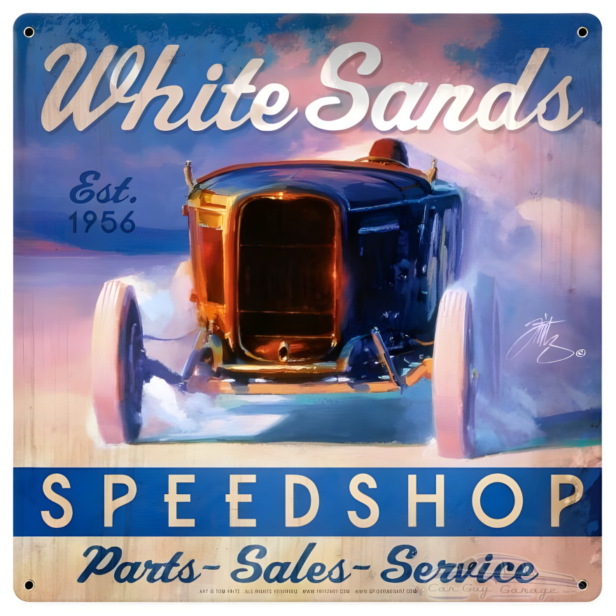 White Sands Speed Shop Metal Sign - 18" x 18"