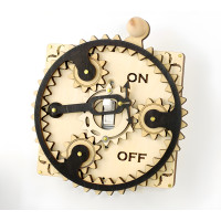 Wooden Planetary Gear Mechanical Light Switch Cover, Single Toggle