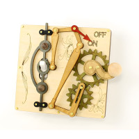 Mechanical Wood Gear Lever Single Toggle Light Switch Cover Plate