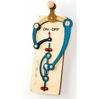 Natural Blue Wooden Lever Light Switch Cover Plate - Single Toggle