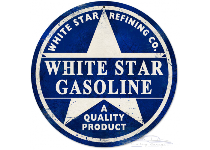 White Star Gasoline Metal Sign - 14" Round