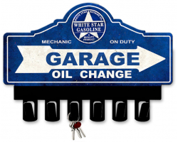 White Star Gasoline Key Hanger Metal Sign