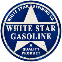 White Star Gasoline Metal Sign - 28" Round