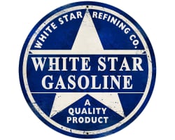 White Star Gasoline Metal Sign - 28" Round