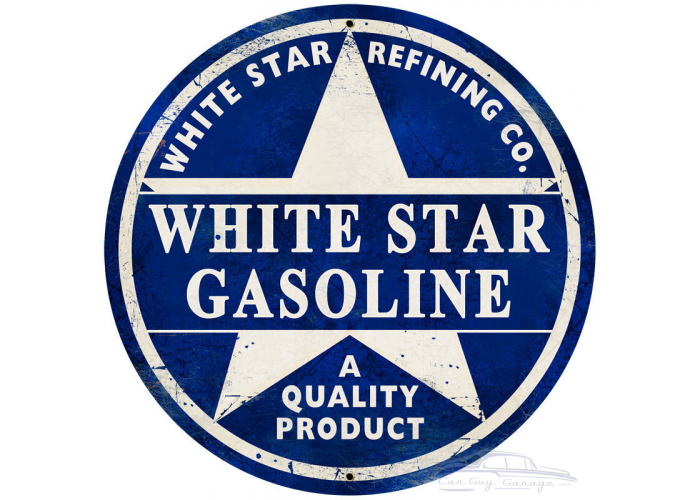 White Star Gasoline Metal Sign - 28" Round