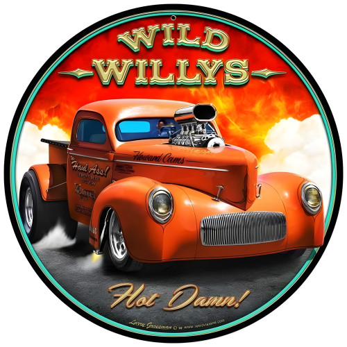 Wild Willy's Metal Sign - 14" Round
