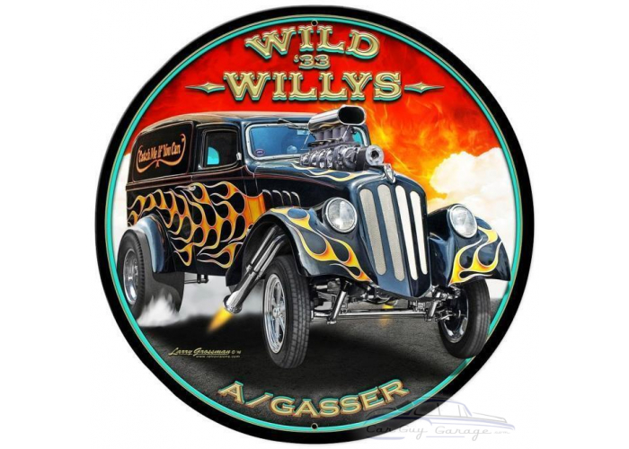 Wild Willy's Metal Sign - 28" Round