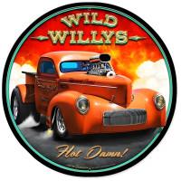 Wild Willy's Metal Sign - 28" Round