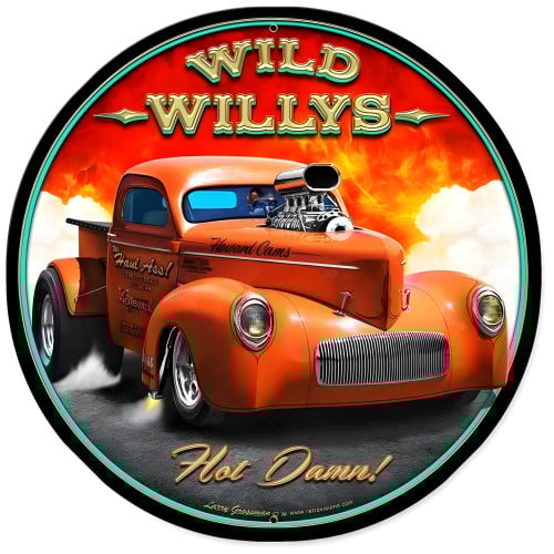 Wild Willy's Metal Sign - 28" Round