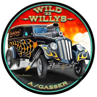 Wild Willy's Metal Sign - 14" Round